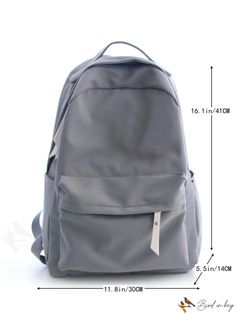 BirdinBag - Versatile College Backpack with Spacious Capacity College Backpack, Classic Backpack, Style Casual, Hand Wash, Backpacks, Zipper, Grey, Pattern