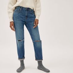 Everlane Modern Jeans, Most Comfortable Jeans, Everlane Jeans, Summer Jeans, Relaxed Jeans, Medium Wash Jeans, Washed Jeans, Mom Style, High Jeans