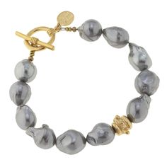 Susan Shaw Grey Baroque Pearl Bracelet - Susan Shaw Jewelry Black Pearl Bracelet, Susan Shaw, Usa Jewelry, Casting Jewelry, Bracelet Design, Toggle Bracelet, I Love Jewelry, Pearl Grey, Crafted Jewelry