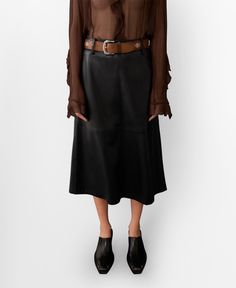 in stock Sleek Evening Skirt For Fall, Classic Leather Skirt For Fall, Classic Skirt For Fall Night Out, Sleek Fall Skirt, Black Leather Skirt For Evening, Sleek Relaxed Skirt For Fall, Sleek Relaxed Fall Skirt, Sleek Lined Skirt For Fall, Black Office Skirt For Fall