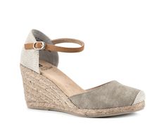 White Mountain Mamba Espadrille Wedge Sandal | DSW Casual Wedge Heels For Beach Season, Canvas Wedge Sandals With Round Toe For Summer, Canvas Open Toe Wedge Sandals For Spring, Spring Canvas Open Toe Wedge Sandals, Summer Canvas Sandals For Beach, Adjustable Casual Heels For Beach Season, Casual Adjustable Wedge Heels, Casual Beige Canvas Sandals, Casual Beige Espadrille Heels