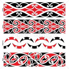 two different designs with red and black colors on white background stock photo, royalty illustration