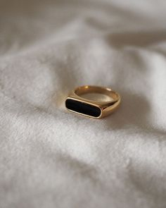 Jeanne Agate & Mother of Pearl 18K Petite Signet Ring | Slim Band Signet Ring Slim Band Signet Ring Couple Jewelry, Demi Fine Jewelry, Black Agate, Color Dorado, Steel Jewelry, White Ring, Black Rings, Signet Ring, Statement Ring