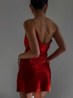 Red Dress Club, Satin Red Dress, Mini Dress Satin, Red Satin Dress, Red S, Backless Mini Dress, Mini Dresses For Women, Dress Satin, Satin Mini Dress