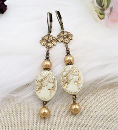 Cameo Earrings, Victorian Edwardian Style Acrylic Feminine Dangles, Romantic Academia Coquette Aesthetic, Royalcore Princesscore Jewelry - Etsy Princesscore Jewelry, Aesthetic Royalcore, Academia Coquette, Romantic Academia, Cameo Earrings, Edwardian Style, Edwardian Fashion, Dangle Drop Earrings, Drop Earrings