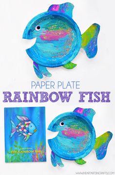 this paper plate rainbow fish craft is perfect for kids to do with their favorite colors