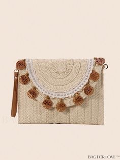 BagForLove - Chic Beaded Straw Bag for Stylish Vacation Summer Beaded Beige Bags, Vacation Beaded Beige Shoulder Bag, Beach Crossbody Clutch With Adjustable Strap, Beige Crossbody Clutch For Beach, Beach Beaded Beige Straw Bag, Beige Beaded Crochet Bag For Beach, Beaded Beige Straw Bag, Beige Crossbody Clutch For Vacation, Bohemian Cream Beaded Bag