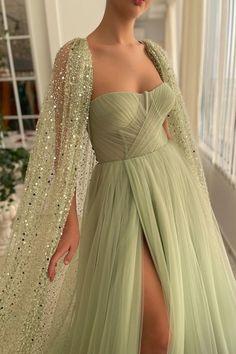 Teuta Matoshi, Green Evening Dress, Soiree Dresses, Classy Wedding Dress, Soiree Dress, فستان سهرة, A Line Prom Dresses, Plus Size Prom Dresses, Tulle Prom Dress