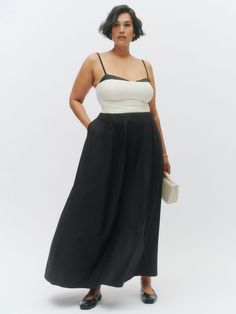 Looks great with a gust of wind. Shop the Lucy Skirt ES from Reformation, an A-line, ankle length skirt. Plus Size Reformation, Reformation Plus Size, Reformation Layla Silk Skirt, Reformation Zoe Skirt, Skirt Reformation, Gust Of Wind, Time Clothes, Ankle Length Skirt, Swimwear Dress