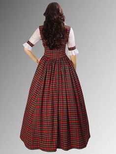 Scottish Highland Tartan Two Piece Traditional Dress Handmade in Tartan Plaid for women adult dress Traditional Scottish Clothing, Medieval Dress Peasant, Scottish Costume, Celtic Dress, Scottish Dress, Celtic Clothing, Scottish Clothing, Tartan Clothing, Adult Dress