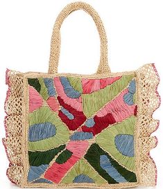 raffia: Handbags | Dillard's Raffia Tote Bag, Crochet Fabric, Dillard's, Crochet Bag, Tote Bags, Sydney, Angeles, Tote Bag, Handbags