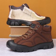 Product information:Function: breathable, non-slip, warm, wear-resistantSuitable season: winterApplicable gender: maleUpper material: one piece of furSole Material: RubberThickness: thickerCortical features: bovine split leatherStyle: Men's cotton shoesColor: black, khaki, reddish brownSize information:Size: 38,39,40,41,42,43,44,45Packing list :Shoes*1pair Winter Walking, Baby Boy Jackets, Skirt And Sneakers, Mens Boots Fashion, Winter Walk, Mens Snow Boots, Pointed Toe Boots, Boots Winter