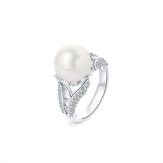 A lustrous pearl is the centre of this gorgeous piece,surrounded by sparkling stones on either side.Exquisite in sterling silver,our personalized ring is the perfect way to express yourself.A beautiful keepsake you'll treasure forever.Weight: 2.84 gHeight: 11.4 mmMaterial: Plating Color: Silver Pearl White Diamond Pearl Ring With Drop Detail, Pearl White Diamond Ring With Pearl Drop, White Diamond Pearl Drop Ring, White Pearl Diamond Ring With Pearl Drop, White Pearl Ring With Diamond, Silver Pearl Rings With Diamond Accents, Silver Rings With Diamond Accents And Pearl, Pearl White Pearl Ring For Anniversary, Luxury Pearl-embellished Jewelry For Anniversary