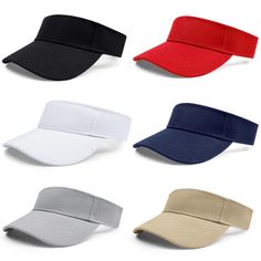 PRICES MAY VARY. 【PREMIUM MATERIAL】The sun visor hats is made of polyester, lightweight, breathable, sweat-absorbent, sun-proof and durable, great for outdoor sports, keep the sun out of your eyes. Hand wash is recommended. 【VISOR HATS SIZE】One size fits most people, the length of brim is about 3", the height of forehead is about 2.3", the height of the brim gradually decreases from front to back. The adjustable closure on the back of the hat, allows you to freely adjust (from 22" to 23.6") acco Half Hats For Women, Sports Hats For Women, Head Caps For Women, Sun Visor Hat, Outdoor Cap, Cap Hats, Sun Protection Hat, Visor Cap, Marketing Collateral