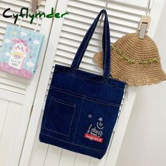 Vintage Denim Splicing Shoulder Bag Fashion Student Class Bags Casual Large Capacity Canvas Tote Underarm Bag Fabric: DenimSize: width 34cm; height 36cm; thickness 4cm [23y 6m 13d] Fashion Student, Bags Casual, Denim Handbags, Denim Shoulder Bags, Student Bag, Denim Tote Bags, Denim Patterns, Denim Tote, Eco Bag