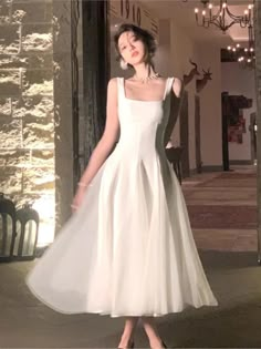 Shipping: Worldwide Express Shipping AvailableDelivery time: 7-15Days Fast ShippingReturns: Fast refund, 100% Money Back Guarantee. Korean Evening Dress, Parisian Clothes, Parisian Dress, Fairycore Dresses, French Dress, White Dress Party, Square Neck Dress, Vestidos Vintage, Romantic Dress