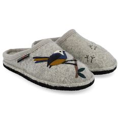 PRICES MAY VARY. All natural, breathable, 100% new boiled wool upper Anatomically correct, latex moulded arch support Wool lined moulded latex footbed Felt outsole Designed in Germany featuring top-quality European craftsmanship. Get ready to have a cozy time in the Haflinger Songbird Slippers while you lounge around. These artisan-inspired indoor and outdoor slippers are perfect for you to relax and showcase an effortlessly chic style. Soft, boiled-wool upper massages the foot for all-day comfo Haflinger Shoes, Red Slides, Grey Slippers, Ballerina Style, Outdoor Slippers, Wool Slippers, Boiled Wool, Song Bird, Ballerina Flats