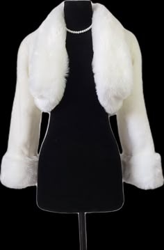 Winter White Fitted Faux Fur Coat, Fitted Winter White Faux Fur Coat, White Formal Fur Coat For Winter, White Formal Winter Fur Coat, Elegant Winter White Faux Fur Coat, White Fur Coat For Formal Winter Occasions, Elegant Winter White Faux Fur Outerwear, Fitted Cream Faux Fur Coat, Elegant Wedding Fur Coat With Faux Fur Trim