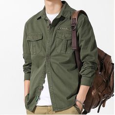 Season:Spring   Fall; Function:Breathable; Fabric:95% Cotton; Sleeve Length:Long Sleeve; Gender:Men's; Style:Streetwear,Stylish,Classic; Tops Type:Cargo Shirt,Casual Shirt,Shirt; Occasion:Casual,Daily,Going out; Pattern:Plain; Design:Pocket,Zipper; Neckline:Turndown; Front page:FF; Listing Date:02/23/2023; Bust:; Hips:null; Length:; Length [Bottom]:null; Shoulder Width:; Sleeve:; Waist:null; Fit US Size:null; Fit UK Size:null; Fit EU Size:null; Sleeve Length:null Tuxedo Shirt Men, Groom Shirts, Womens Basic Tops, Loose Jacket, Mens Outdoor Jackets, Trench Coat Men, Cargo Shirts, Linen Shirt Men, Streetwear Tops