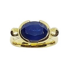 Blue Sapphire 3.38 carats Ring set in 18 Karat Gold Settings Width: 1.2 cm Length: 0.8 cm Ring Size: 52 Total Weight: 6.69 grams "We first opened doors in 1980 when it was then situated in the vicinity of the Victory Monument; a small and modest storefront with a couple of counters. From its humble beginnings to where it stands today, our company has proven its abilities as a jeweler. Since the beginning, we have been supplying fine quality pieces to dealers, wholesalers and customers worldwide. Classic Yellow Gold Sapphire Ring Oval Cabochon, Classic Cabochon Sapphire Ring For Formal Occasions, Classic Oval Cabochon Sapphire Ring With Bezel Setting, Classic Sapphire Ring With Oval Cabochon Bezel Setting, Classic Sapphire Ring Oval Cabochon, Classic Formal Cabochon Sapphire Ring, Classic Formal Sapphire Cabochon Ring, Classic Sapphire Oval Signet Ring, Classic Oval Sapphire Signet Ring