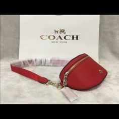 All Leather Fanny Pak Crossbody Belt Bag For Shopping, Elegant Belt Bag With Removable Pouch For Shopping, Elegant Shoulder Belt Bag For Shopping, Luxury Red Pouch For Everyday Use, Luxury Red Pouch Bag, Coach Designer Bag As Gift, Coach Leather Bags As A Gift, Coach Bags With Removable Pouch As Gift, Chic Coach Shoulder Bag Gift