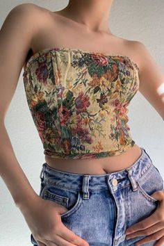 Y2k Corset Renaissance Floral Corset Y2k Top | Etsy Corsets Tops, Corset Y2k, Corset Top Outfit, Floral Corset Top, Corset Styles, Corset Outfit, Vintage Bouquet