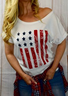 4th of July Womens Shirt. American Flag Top. Memorial Day Shirt. Graphic Tshirt. Country Music. USA shirt. All photos and designs are by Tanya Visconti of Rain Dancer Clothing Copyright 2015 All rights reserved The dolman rolled sleeve top has quickly become a favorite! Simple. Classy. Versatile. American. Pair it with your favorite boyfriend jeans, maxi shirt, or yoga pants. Throw it on over your bathing suit with flip flops and shorts for a 4th of July party. This top is PERFECT for throwing o White American Flag T-shirt For Memorial Day, Memorial Day White American Flag T-shirt, Trendy American Flag T-shirt For 4th Of July, Casual American Flag T-shirt For 4th Of July, Cheap Women's American Flag Print T-shirt, Dancers Outfit, Maxi Shirts, American Flag Shirt, Womens Shirt