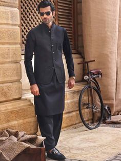 Designer embroidered waistcoat on front in suiting fabric Comes with matching kurta and pajama Black Patch Pockets Monogram Waistcoat South London London UK Embroidered Waistcoats for Mens Formal Cotton Bandhgala For Festive Occasions, Cotton Bandhgala For Formal Festive Occasions, Traditional Kurta For Workwear, Elegant Cotton Nehru Jacket For Festive Occasions, Traditional Bandhgala For Eid Workwear, Traditional Tailored Kurta For Eid, Long Sleeve Cotton Nehru Jacket With Dabka Detailing, Long Sleeve Cotton Nehru Jacket With Dabka, Traditional Tailored Suits For Eid