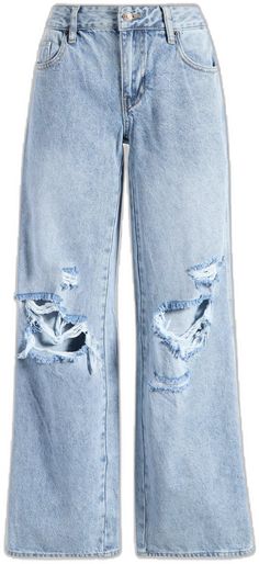 Baggy Flare Jeans With Frayed Hem For Spring, Spring Baggy Flare Jeans With Frayed Hem, Ripped Baggy Flare Jeans For Spring, Spring Ripped Baggy Flare Jeans, Spring Baggy Ripped Flare Jeans, Faded Ripped Wide Leg Flare Jeans, Relaxed Fit Light Wash Ripped Flare Jeans, Wide Leg Ripped Faded Flare Jeans, Light Wash Ripped Wide Leg Flare Jeans