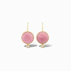 Inspired by our statement Dropping Circles earrings, we designed the Tini Mini Drops to be worn with all your everyday looks. Each semi-precious gemstone sits next to a small cubic zirconia cabochon for a subtle pop of sparkle. Add them to any outfit for colorful fun! Details Lightweight drop earrings Made of genuine pink petalite and cubic zirconia stone Skillfully handcrafted in 14k gold over recycled brass Our gold plating is twice as thick as the industry standard and finished with an E-Coat Pink Metal Drop Earrings, Pink Minimalist Teardrop Earrings, Pink Gemstone Drop Earrings, Pink Gemstone Teardrop Earrings, Pink Natural Stones Drop Earrings, Circle Earrings, Designer Earrings, Semi Precious Gemstones, Everyday Look