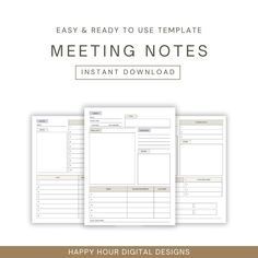 the easy and ready to use template for meeting notes