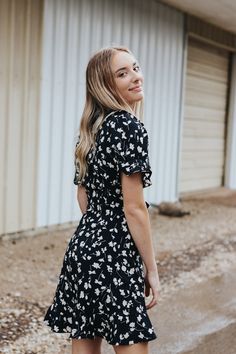 Short sleeve, deep-v, printed dress.Maddie is wearing a size smallLinedRuffle Hem This item is final sale. V-neck Mini Dress With Ditsy Floral Print For Vacation, Chic Floral Printed V-neck Dress, Flirty V-neck Floral Dress For The Beach, Floral Print Short Sleeve V-neck Dress For Day Out, Floral Print Sundress V-neck For Day Out, Chic V-neck Mini Dress With Ditsy Floral Print, Flowy V-neck Dress With Surplice Neckline For Date Night, Printed V-neck Dress For Date Night, Chic Flowy V-neck Floral Dress