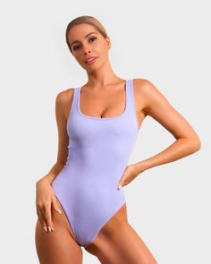 High Cut Solid Leotard With Lined Body, High Stretch Scoop Neck Bodysuit, Sculpting Solid Swimwear With Built-in Bra, Stretch High Cut Leotard, High Cut Stretch Solid Color Leotard, High-cut Stretch Solid Color Leotard, Solid One-piece Smoothing Leotard, Smoothing One-piece Leotard, High Cut Leotard With Built-in Bra