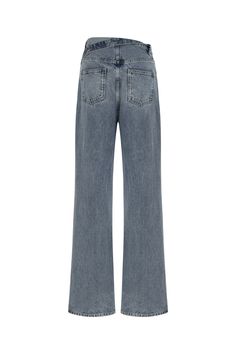 These high-waisted jeans with pockets and metal button closure feature a fashionable and flattering design, perfect for enduring your busy lifestyle from day to dinner. Machine wash cold Material: 100% Cotton High rise Officially licensed Imported Brand: Nocturne Model Product Size: S Model Size: Height 5'10 / Bust 29.5 in / Waist 23 in / Hips 34 in True the size. Trendy Denim Blue Flare Jeans With Button Zip Fly, Trendy High-rise Jeans With Button Zip Fly, Trendy High Rise Jeans, Trendy High Rise Jeans With Button Zip Fly, Trendy Mid-rise Flare Jeans With Button Zip Fly, High Waist Flare Jeans With Button Closure, Classic High Waist Blue Flare Jeans, Trendy Mid-rise Cropped Jeans With Button Closure, Classic Blue High Waist Flare Jeans