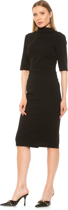 Alexia Admor Rita Retro Turtleneck Dress | Nordstromrack Alexia Admor, Charm City, Turtleneck Dress, Turtle Neck Dress, Nordstrom Store, Elbow Length Sleeve, Black Fits, Fitted Dress, Turtle Neck