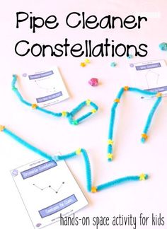 the science project for kids to learn how to use pipe cleaner constellations