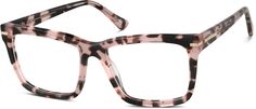 Pink Tortoiseshell Square Glasses #4438719 | Zenni Optical Canada Chase Stokes, Zenni Optical, Oval Face Shapes, Clip On Sunglasses, Glasses Shop, Square Glasses, Men's Eyeglasses, Women Pink, Clear Vision