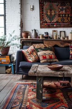 a living room filled with furniture and rugs