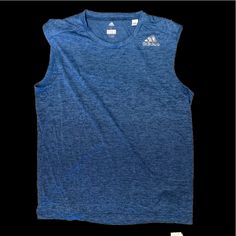 Nwot Adidas Climalite Blue/Charcoal Heather Sleeveless Tank/Muscle Tee. Size Large. Perfect Condition. Adidas Short Sleeve Training Tops, Adidas Casual Tops For Training, Adidas Athleisure Tops Athletic Fit, Adidas Athletic Fit Athleisure Tops, Adidas Athleisure Tops With Athletic Fit, Adidas Sporty Sleeveless Tank Top, Adidas Athleisure Athletic Fit Tops, Adidas Sporty Top For Training, Adidas Crew Neck Go-dry Tops