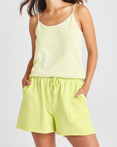 Lime Comfy Swimsuit, Summer Necessities, Beach Sweater, French Terry Shorts, Terry Shorts, Sweater Tank, Beach Shorts, On Or Off, Swimsuit Cover