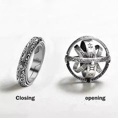 Metals Type: Silver Plated Gender: Unisex Material: Metal Style: TRENDY Shape\pattern: Round Surface Width: as picture Function: Ring Occasion: Party Cosmic Ring, Seni Dan Kraf, Retro Ring, Fidget Rings, Ring Fashion, Copper Material, Round Rings, Spinner Rings, Paros