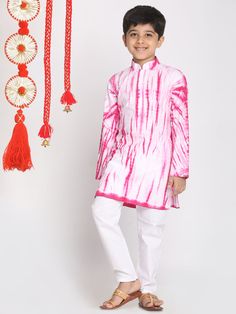 vastramay boys pink and white kurta pyjama set 3 Traditional Pink Pant Set For Spring, Bollywood Style Cotton Sherwani For Spring, Spring Bollywood Cotton Sherwani, Pink Sherwani For Spring Festivals, Bollywood Style Festive Pant Set For Spring, Bollywood Style Festive Spring Pant Set, White Cotton Sherwani For Spring, Pink Pant Set For Festive Occasion, Pink Festive Pant Set