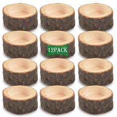 twelve pieces of wood are arranged in the shape of logs