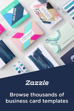 several business cards with the title zazzle browse thousands of business card templates