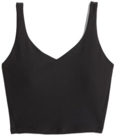 Fitted V-neck Sports Bra For Yoga, Fitted Black V-neck Sports Bra, Fitted Full Coverage Sports Bra With Built-in Cups, Fitted Tank Top With Built-in Padding, Workout Tops With Built-in Padding And Wide Straps, Black Seamless V-neck Sports Bra, Fitted Tank Sports Bra With Built-in Padding, Stretch Sleeveless Activewear With Built-in Cups, Fitted Sleeveless Tops With Built-in Padding