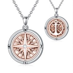 PRICES MAY VARY. 🧭Graduation Gifts：This compass necklace has a flexible rotation, a compass design on the front and an anchor design on the back, which can be switched freely. Life is an adventure, when you walk, dream and achieve your goals, this compass will remind you to enjoy the journey. 🧭Specification ： Graduation Gifts Compass Necklace Size: 20mm.Chain Length: 18" + 2" extender.Packaged in an elegant gifts box,Perfect for Giving or Safekeeping. 🧭925 Sterling Silver & Crystal ：925 Sterl Silver Compass Design Necklace For Anniversary, Silver Necklaces With Compass Design For Anniversary, Compass Necklace Silver, Compass Jewelry, Gifts Box, Compass Design, Retirement Gifts For Women, Anchor Design, Compass Necklace