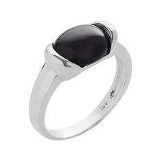 Add the perfect finishing touch to your look with this onyx sterling silver ring. Comes in a gift box. Click on this JEWELRY & WATCHES GUIDE to learn about fit, styles, materials and more!RING DETAILS Width: 8.1 mm Metal: rhodium-plated sterling silver STONE DETAILS Stone type: genuine onyx Setting: bezel  Size: 9. Color: Black. Gender: female. Age Group: adult. Sterling Silver Cabochon Rings For Formal Occasions, Formal Sterling Silver Cabochon Rings, Formal Cabochon Ring In Sterling Silver, Elegant Silver Signet Ring With Gemstone, Formal Cabochon Sterling Silver Rings, White Gold Onyx Ring For Anniversary, Timeless Silver Cabochon Rings, Elegant White Gold Onyx Ring, Elegant Sterling Silver Dome Ring With Polished Finish