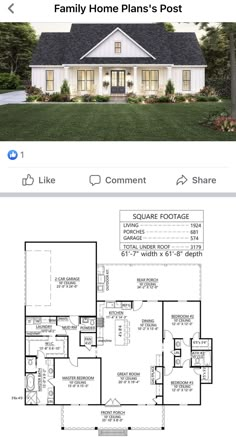 the floor plan for this house is shown in two different views, and it's not