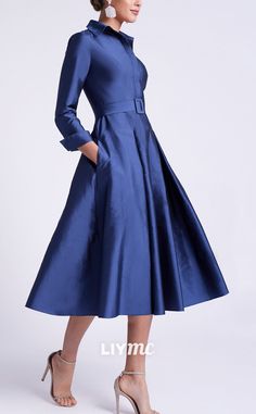 Mom Of The Bride Dress, Wedding Suits Men Blue, Mother Of The Bride Looks, Tea Length Cocktail Dresses, Sophisticated Cocktail Dress, A Line Cocktail Dress, Mother Of Bride Dresses, Satin Cocktail Dress, Stunning Prom Dresses