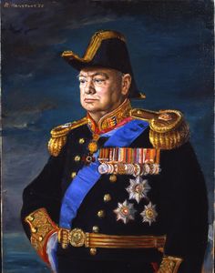 Portrait of Sir Winston Spencer Churchill as Lord Warden of the Cinque Ports by Bernard Hailstone (1956) Wallpaper Ww2, Walmer Castle, Soldier Portrait, Nobel Prize In Literature, British Prime Ministers, Historical Painting, Military Pictures